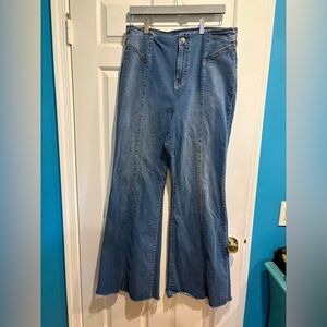 Free people we the free Crvy high waist  flare jeans sz 33